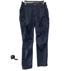 Outdoor Sports Pants Mens Black Hiking Zip multi Pockets Knee Bends Size Medium